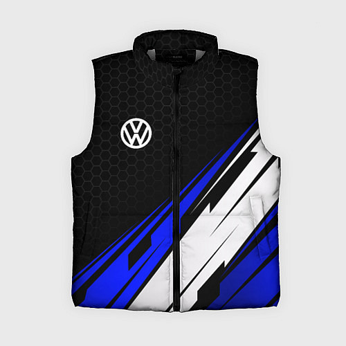 Женский жилет Фольксваген - синий / 3D-Светло-серый – фото 1