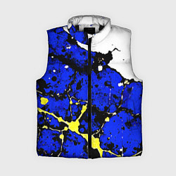 Женский жилет Сине-жёлтая абстракция на белом фоне