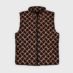 Женский жилет Чёрно-коралловый искажённые полосы