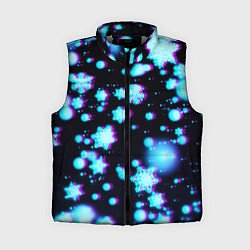 Женский жилет Неоновые снежинки глитч
