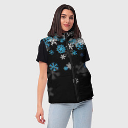 Женский жилет Снежинки объемные, цвет: 3D-светло-серый — фото 2