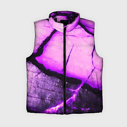 Женский жилет Трещины на абстрактном фиолетовом фоне, цвет: 3D-черный