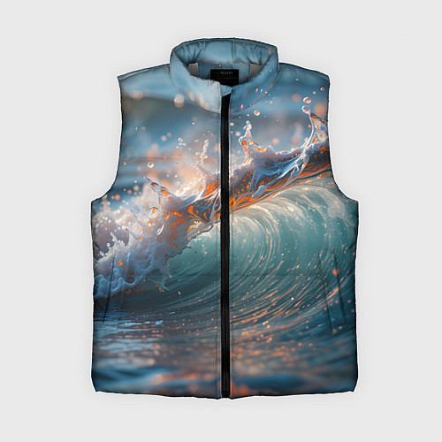 Женский жилет Волна и блики солнца / 3D-Светло-серый – фото 1