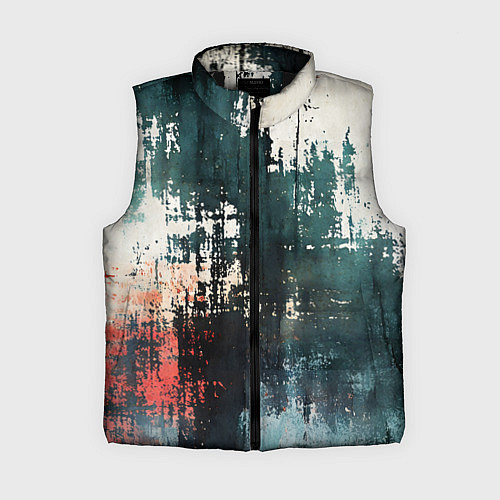 Женский жилет Чёрно-красная ржавчина на белом фоне / 3D-Черный – фото 1