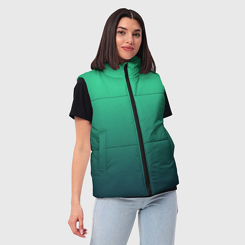 Женский жилет Градиент тихоокеанский зелёный / 3D-Светло-серый – фото 3