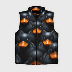 Женский жилет Черные уточки, цвет: 3D-светло-серый