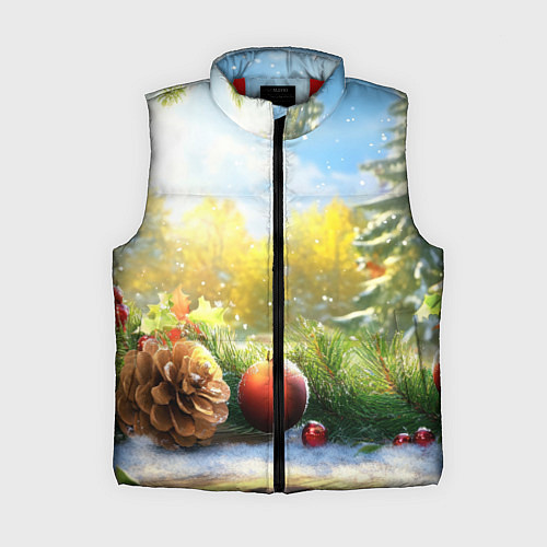 Женский жилет Солнечный новый год / 3D-Красный – фото 1