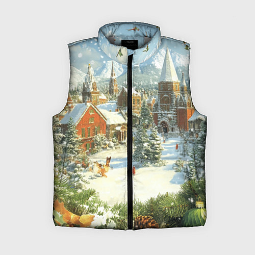 Женский жилет Фон рождества / 3D-Светло-серый – фото 1