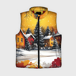 Женский жилет Новогодний двор, цвет: 3D-красный
