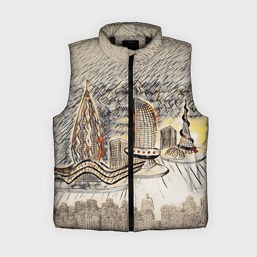 Женский жилет Город 2100 / 3D-Черный – фото 1
