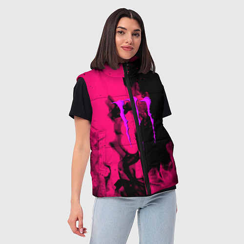 Женский жилет Monster energy fire pink / 3D-Красный – фото 3
