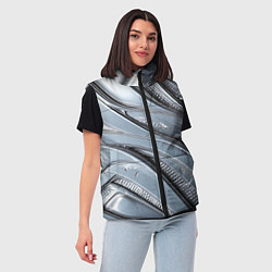 Женский жилет Полированный металл серебряный, цвет: 3D-светло-серый — фото 2