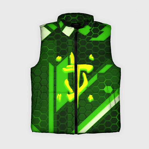 Женский жилет Doom geometry green / 3D-Черный – фото 1