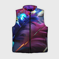 Женский жилет Перья неоновой птицы