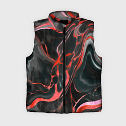 Женский жилет Красно-чёрный мрамор, цвет: 3D-черный