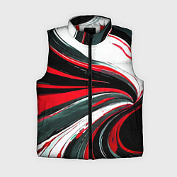 Женский жилет Волнистые чёрно-красные линии на белом фоне