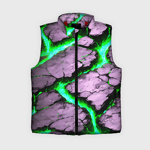 Женский жилет Треснувший камень зелёный / 3D-Красный – фото 1