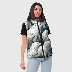 Женский жилет Свора белых медведей, цвет: 3D-красный — фото 2