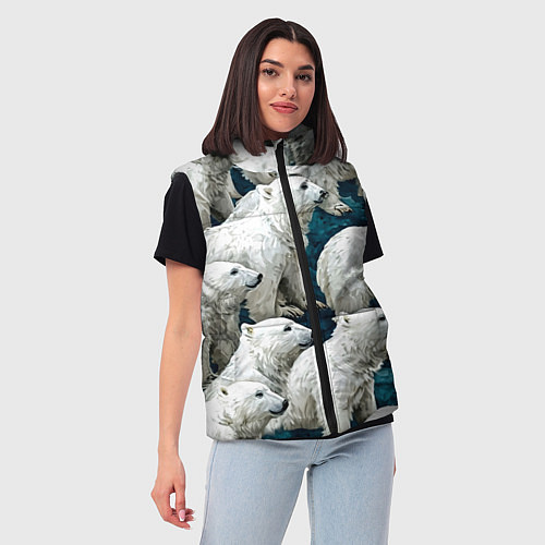 Женский жилет Свора белых медведей / 3D-Красный – фото 3