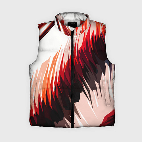 Женский жилет Чёрно-красные острые полосы на белом фоне / 3D-Красный – фото 1