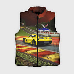 Женский жилет Chevrolet Corvette на гоночной трассе, цвет: 3D-черный