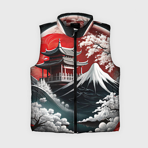 Женский жилет Футуристическая японская иллюстрация / 3D-Светло-серый – фото 1