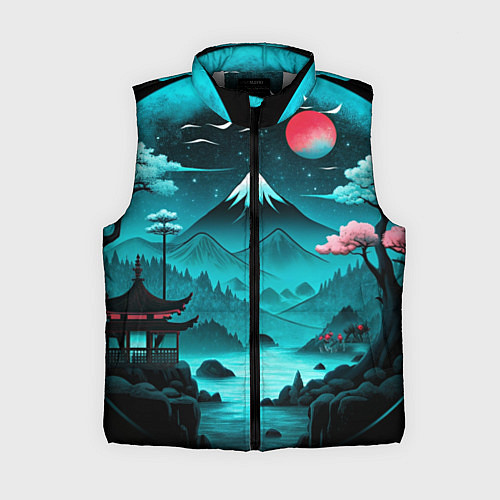Женский жилет Коллаж из природы Японии / 3D-Светло-серый – фото 1