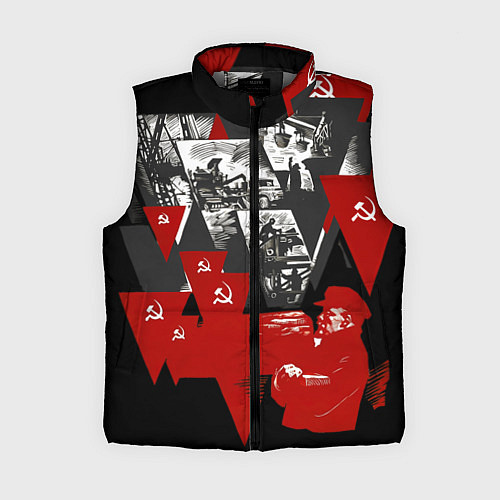 Женский жилет Советская экономика - Владимир Ленин / 3D-Светло-серый – фото 1