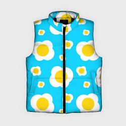 Женский жилет Яичница голубая, цвет: 3D-черный