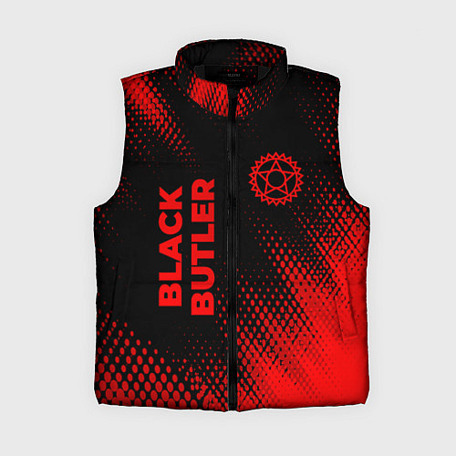 Женский жилет Black Butler - red gradient вертикально / 3D-Черный – фото 1