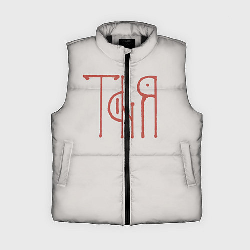 Женский жилет Таня - красная надпись вязью / 3D-Черный – фото 1