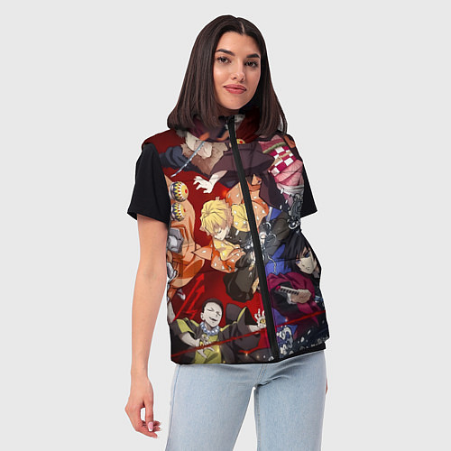 Женский жилет Клинок, рассекающий демонов аниме / 3D-Красный – фото 3