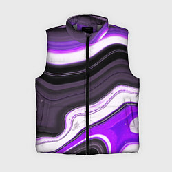 Женский жилет Волнистые горизонтальные чёрно-фиолетовые полосы н