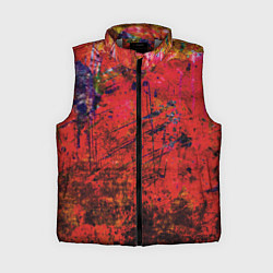 Женский жилет Абстракция - dark red grunge, цвет: 3D-светло-серый