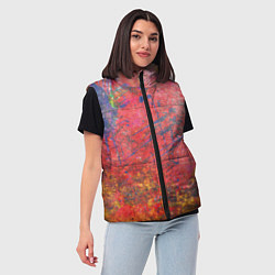 Женский жилет Абстракция - red yellow grunge, цвет: 3D-светло-серый — фото 2