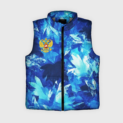 Женский жилет Синий узорный камуфляж / 3D-Светло-серый – фото 1