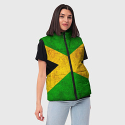 Женский жилет Jamaica flag, цвет: 3D-черный — фото 2