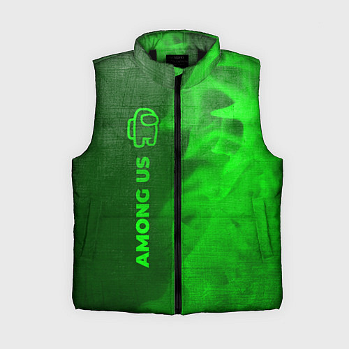 Женский жилет Among Us - green gradient по-вертикали / 3D-Черный – фото 1