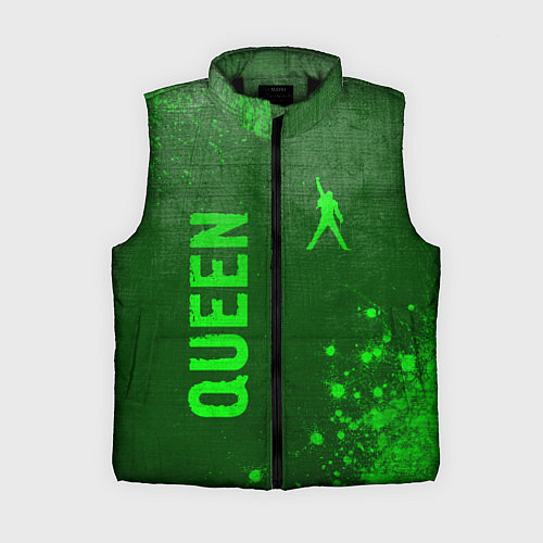 Женский жилет Queen - green gradient вертикально / 3D-Черный – фото 1
