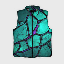 Женский жилет Зеленые плиты с фиолетовым разломом