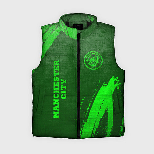 Женский жилет Manchester City - green gradient вертикально / 3D-Черный – фото 1