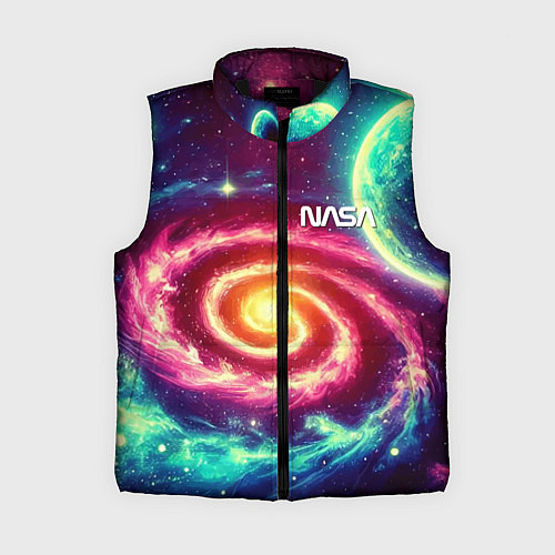 Женский жилет Spiral galaxy - neon glow / 3D-Черный – фото 1