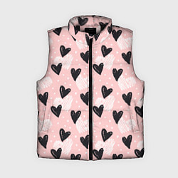 Женский жилет Романтичный паттерн с сердечками на розовом фоне