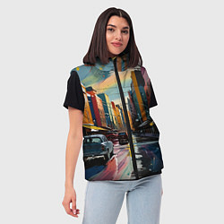 Женский жилет Улица в стиле экспрессионизм, цвет: 3D-черный — фото 2