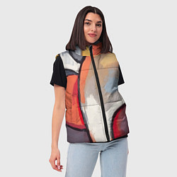 Женский жилет Абстракция с кругами, цвет: 3D-красный — фото 2