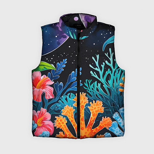 Женский жилет Космические кораллы / 3D-Черный – фото 1