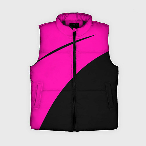 Женский жилет Розовый с чёрным двуцветный с полосой / 3D-Черный – фото 1