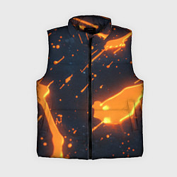 Женский жилет Оранжевая краска в движении, цвет: 3D-черный