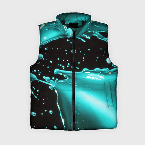 Женский жилет Разрыв голубой краски / 3D-Черный – фото 1