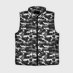 Женский жилет Серая пиксельная текстура, цвет: 3D-светло-серый